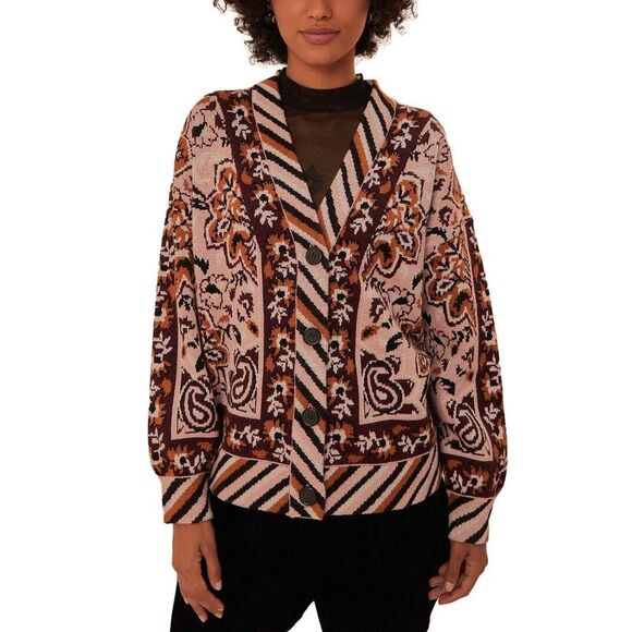 FARM Rio Sweaters - Farm Rio Womens  Wool-Blend Knit Cardigan